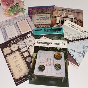 Hardanger Book Set of 7 Vintage 80s Scandinavian Hardanger Books Nordic